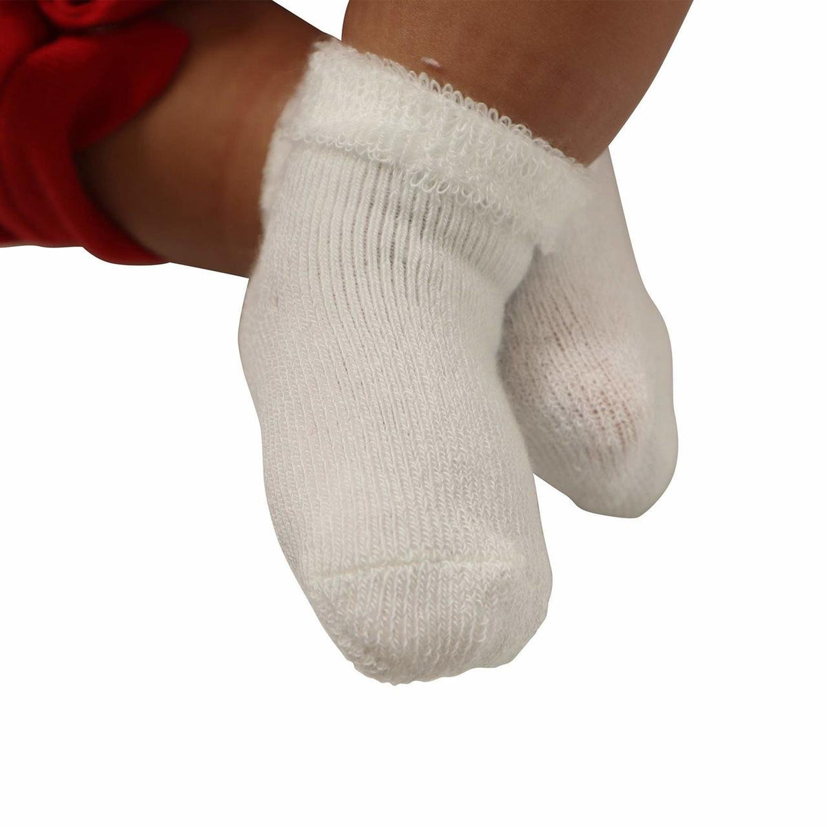 Comfort Warming Infant Newborn Baby Booties -  Terry Cloth - White - Mars Med Supply