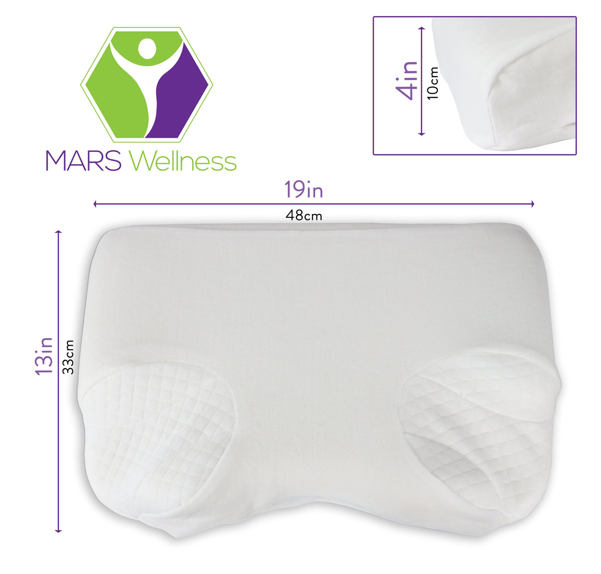 NEW Premium CPAP Pillow Side Sleepers Sleep Apnea - Memory Foam - Free Cover - Mars Med Supply