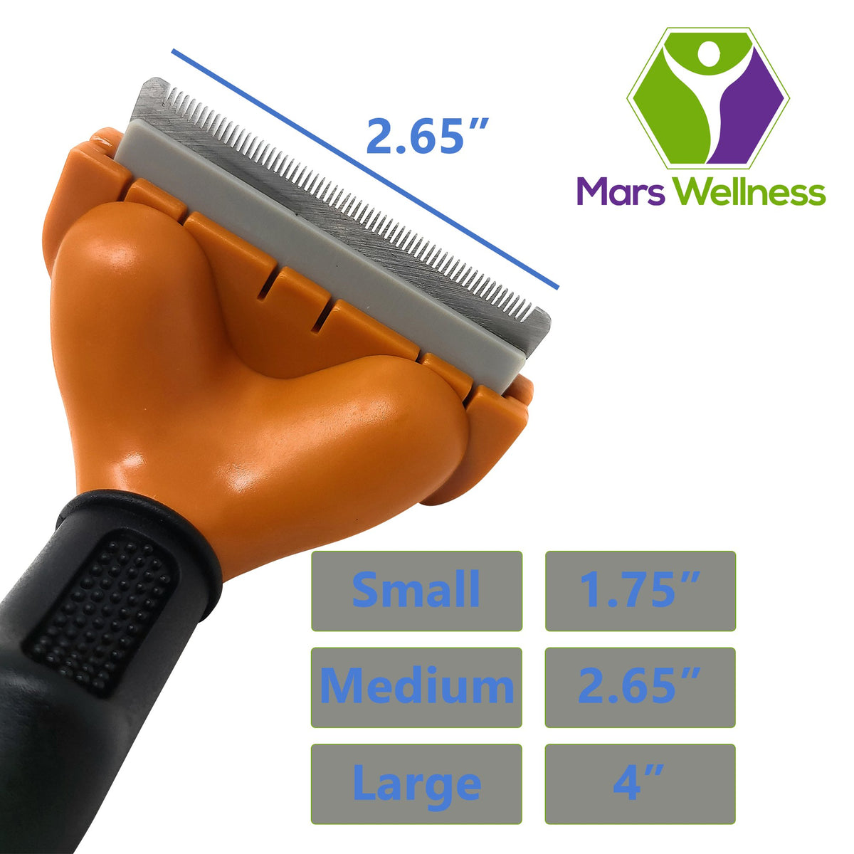 MARS WELLNESS Pet Grooming Brush - Double Sided Shedding and Dematting Tool - Grooming Undercoat Rake for Cats and Dogs - Mars Med Supply