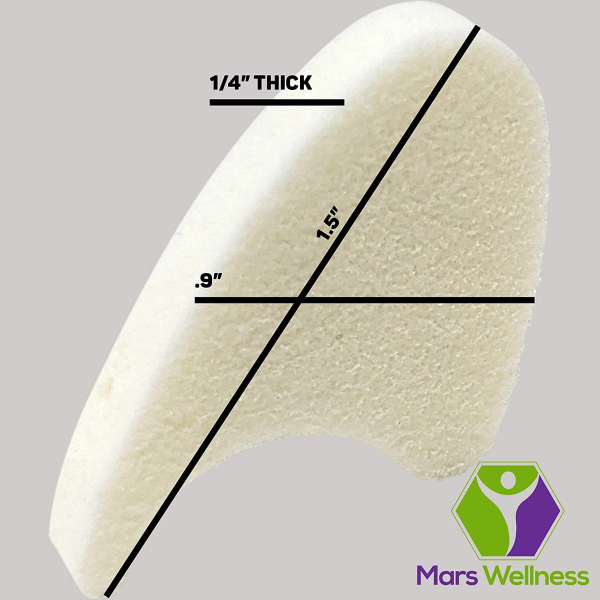 Mars Wellness Full Foam Toe Separators - Toe Spacers for Corn, Blisters, and Hammer Toe Relief - 1/4 Inch - Bulk Pack of 100 Toe Pads - Mars Med Supply