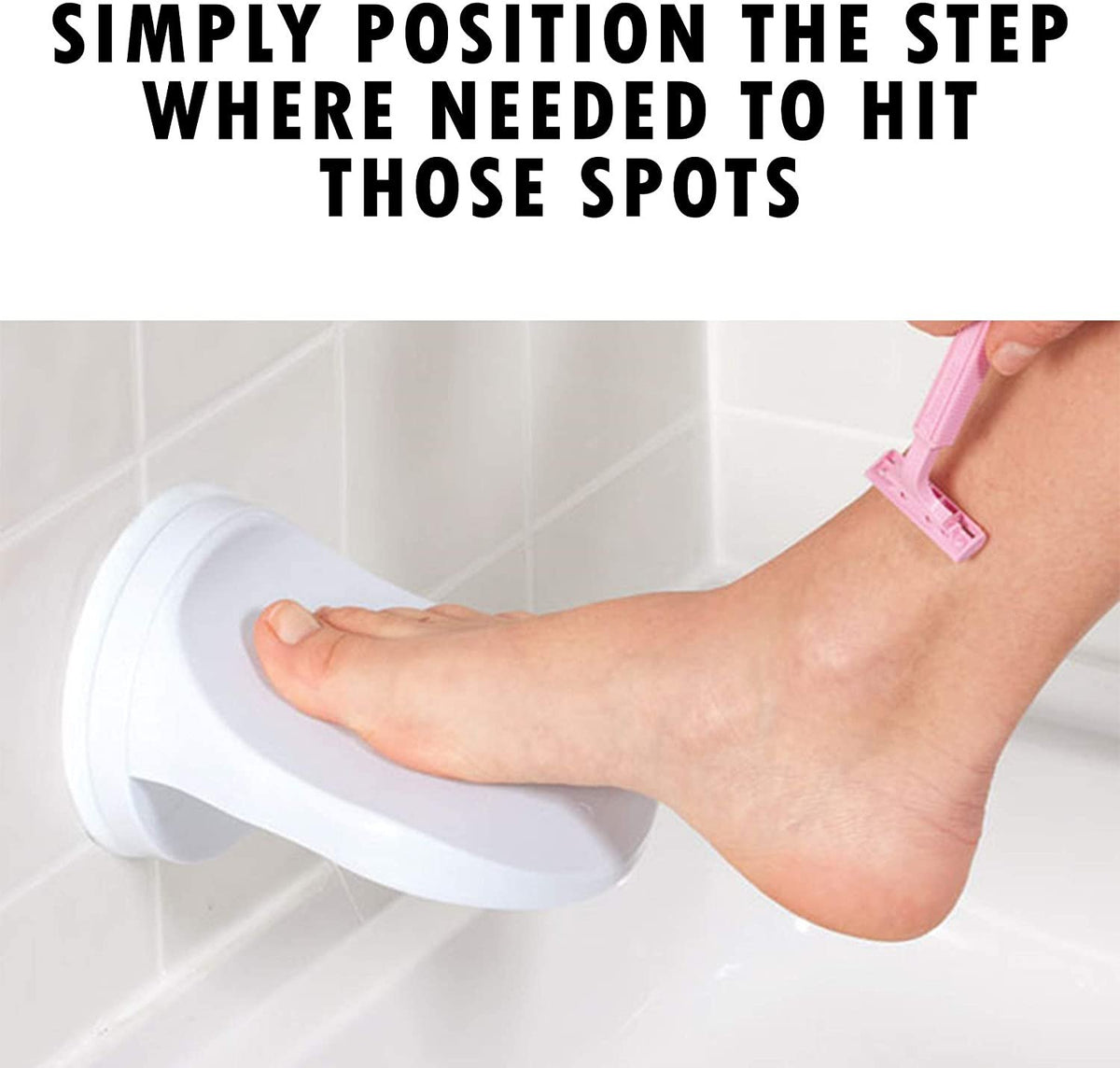 Mars Wellness Suction Mount Shower Foot Rest - Shaving Legs Time Saving Shower Step - Easy Install - Non Slip - Mars Med Supply