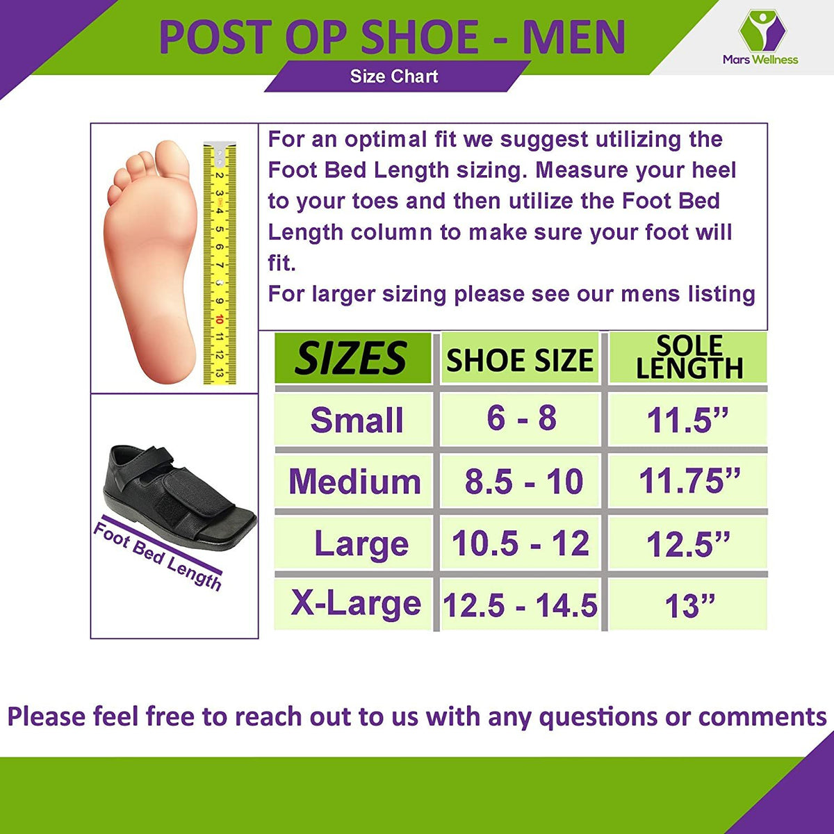 Premium Post Op Broken Toe/Foot Fracture Square Toe Walking Shoe - Mens