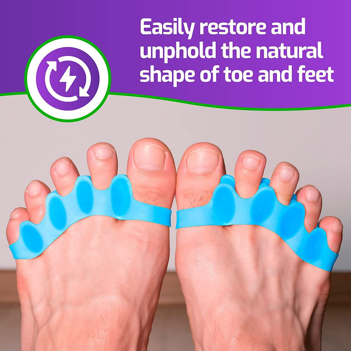 Mars Wellness Gel Toe Separators - Universal Toe Spreaders Straighteners to Relieve Foot Pain, Fix Overlapping Toes & Correct Bunions - Toe Spacers are Comfortable to Wear with Shoes - 2 Pairs