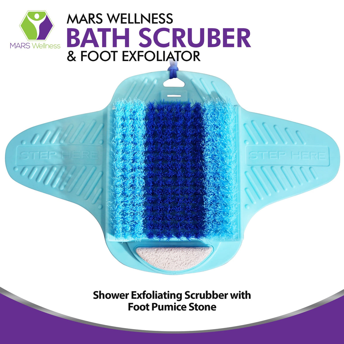 Bath Scrubber and Foot Exfoliator - Feet Scrubber Dead Skin Remover with Foot Pumice Stone