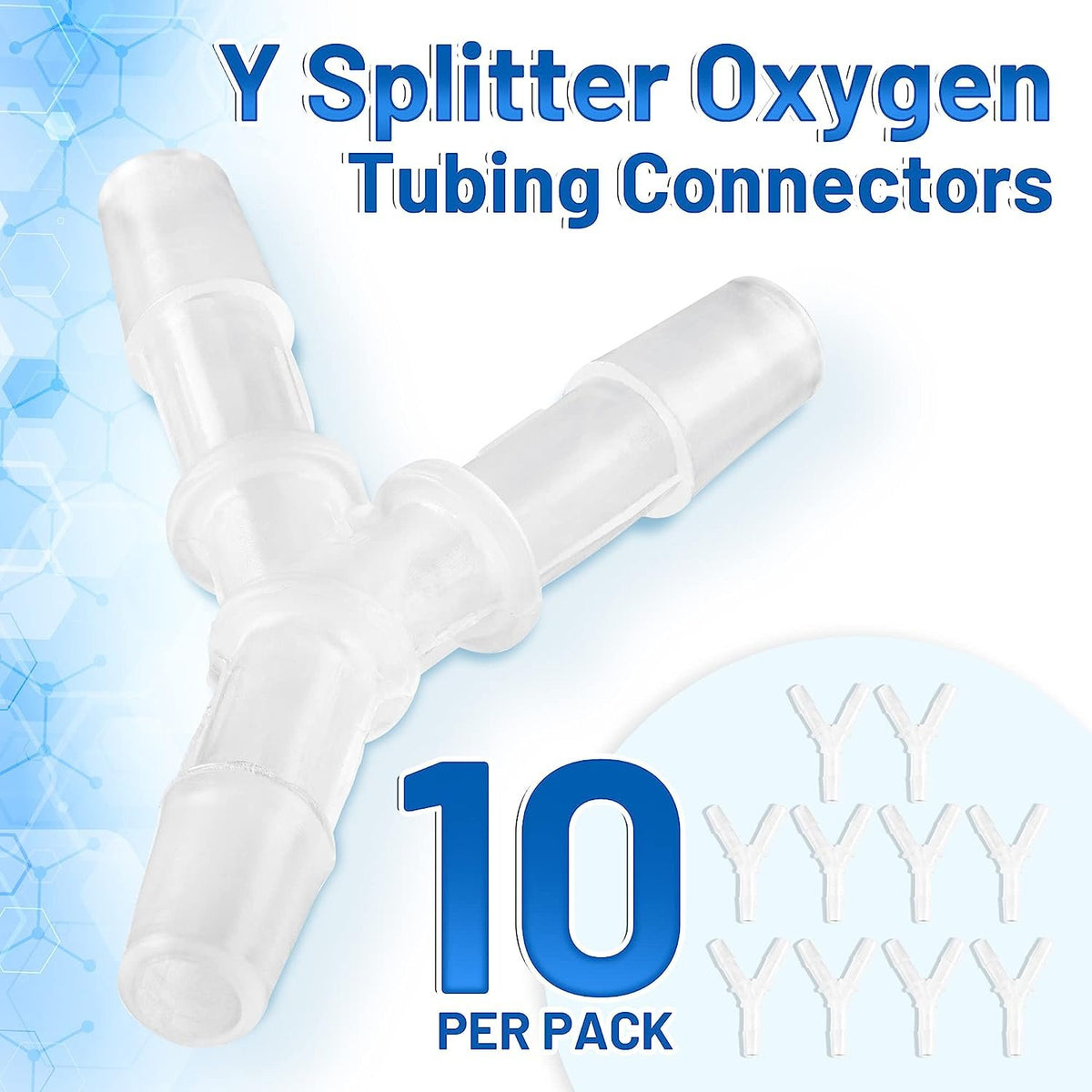 Oxygen Tubing Connectors Y Splitter - 5-Pack - Oxygen Therapy, Cannula Connector Compatible with Standard Oxygen Tubing, Ideal for Home and Medical Use