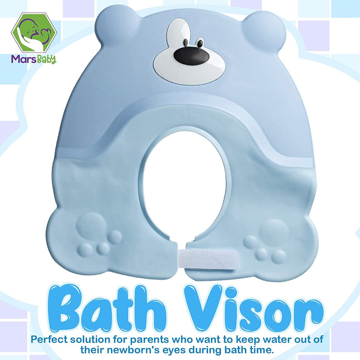 Mars Baby Shampoo Bath Visor - Bath Shower Cap Keeps Water Out of Babies Eyes During Bath Time - Adjustable Baby Shampoo Cap - Toddlers, Babies, Children