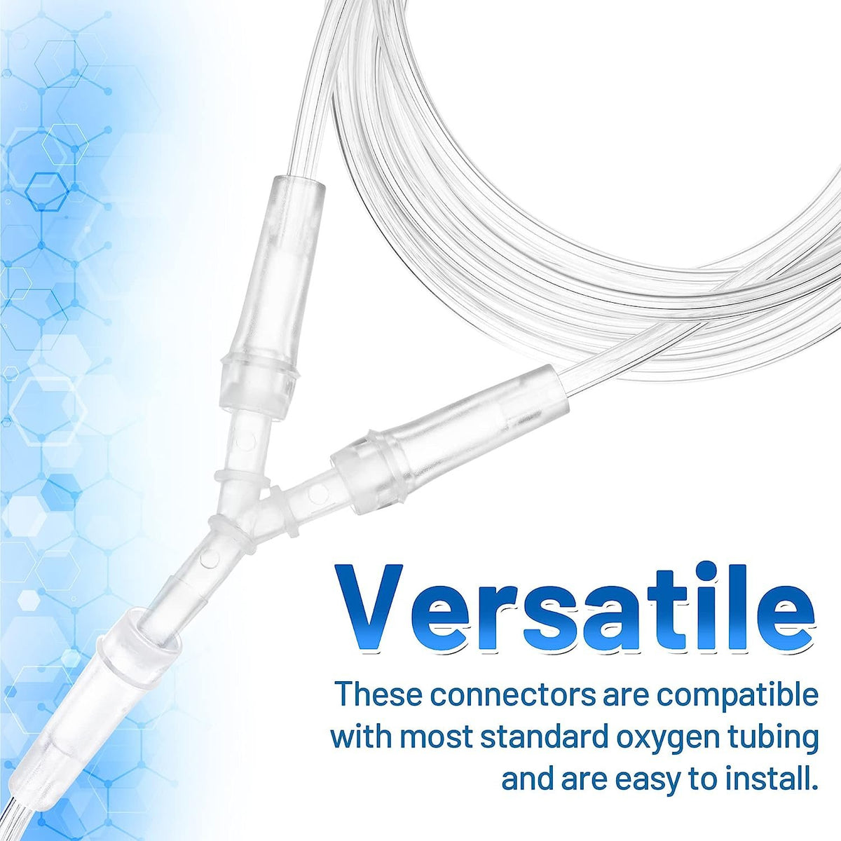 Oxygen Tubing Connectors Y Splitter - 5-Pack - Oxygen Therapy, Cannula Connector Compatible with Standard Oxygen Tubing, Ideal for Home and Medical Use