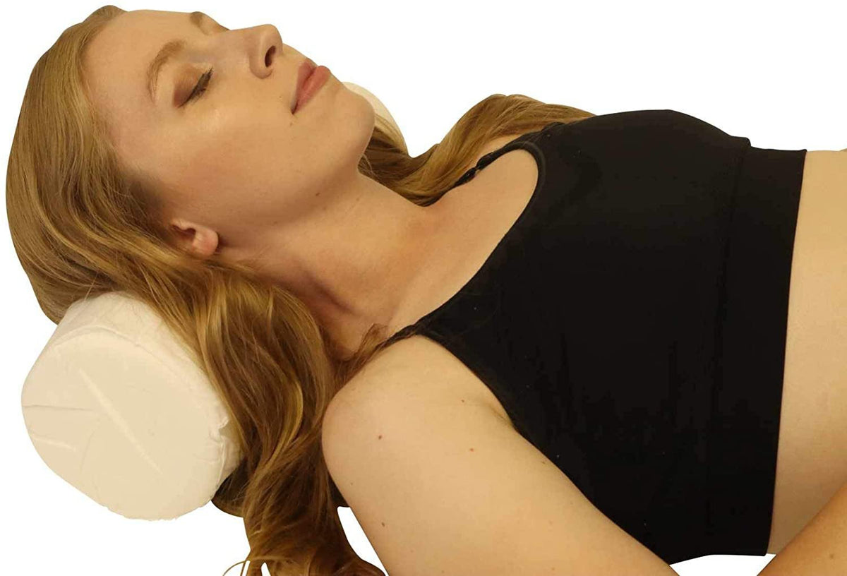 Premium Comfort Round Extra Firm Cervical Neck Pillow Roll - 5.5" x 14.5" - Pillow Case Included