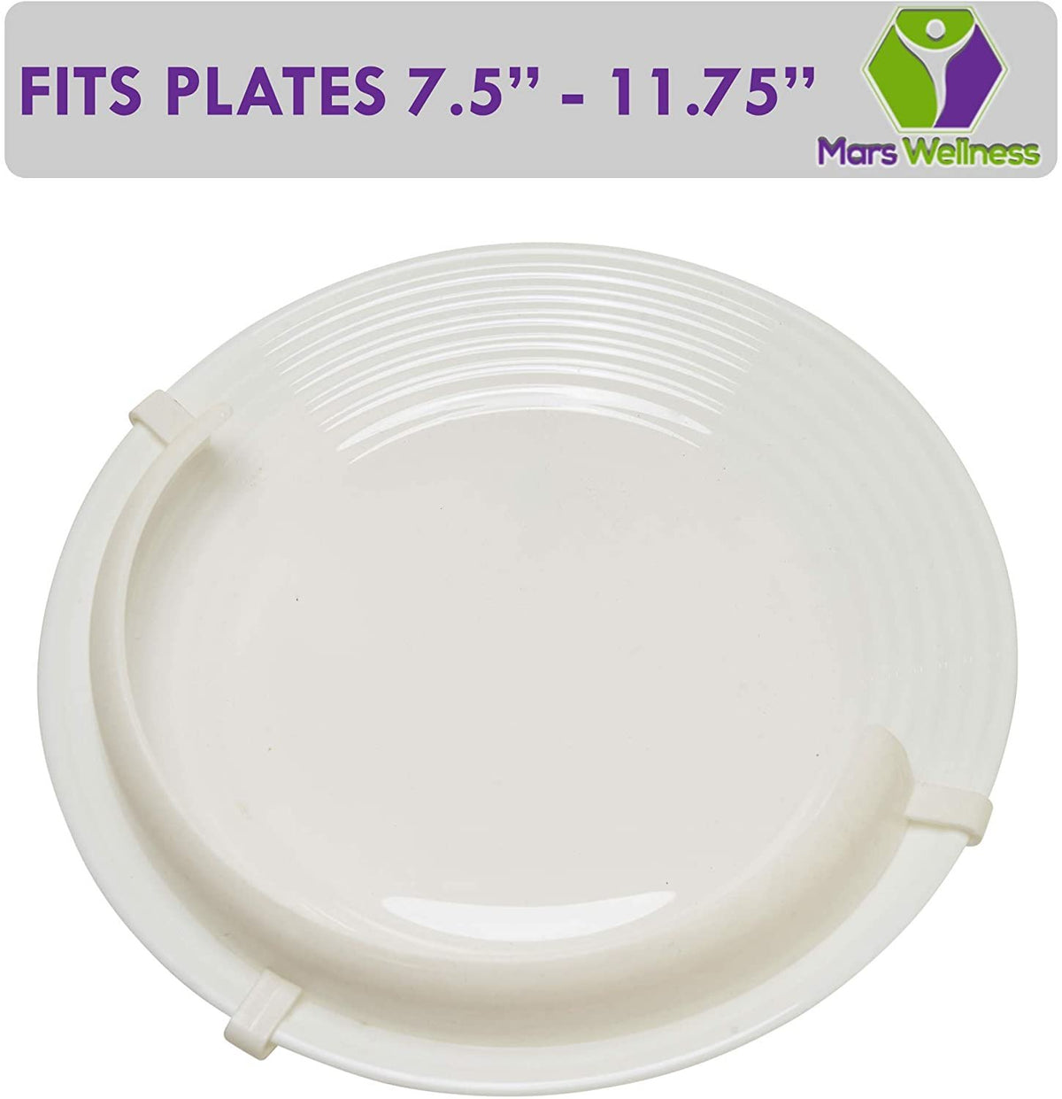 Mars Wellness Food Plate Guard - Kitchen Living Aid to Prevent Spills - Microwave Dishwasher Safe - Disabled, Elderly, Handicapped