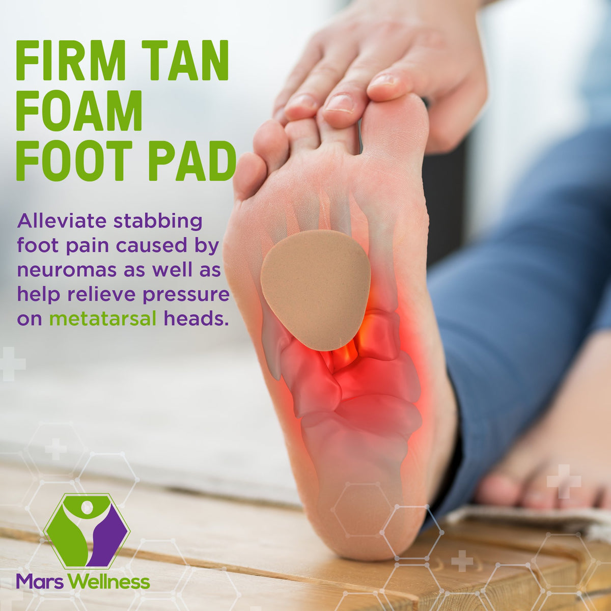 NEW Metatarsal Firm Tan Foam Foot Pad - 1/4" Thick - 6 Pairs