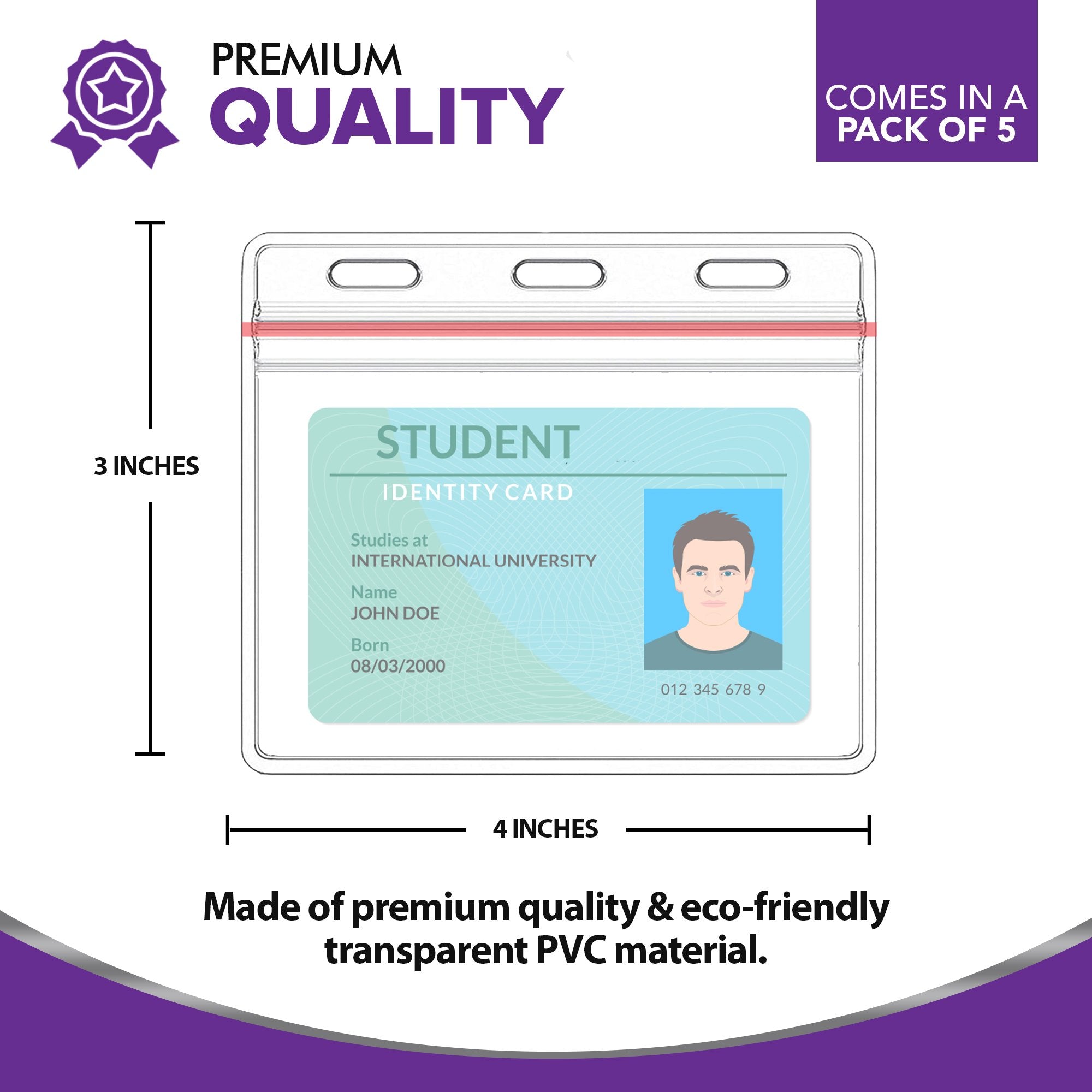 Durable Plastic Name Tag Holder - Extra Thick Immunization Card Protector - Reusable Covid Plastic Card Protector - Card Protector Waterproof - 4 x 3 Card Holder Protector