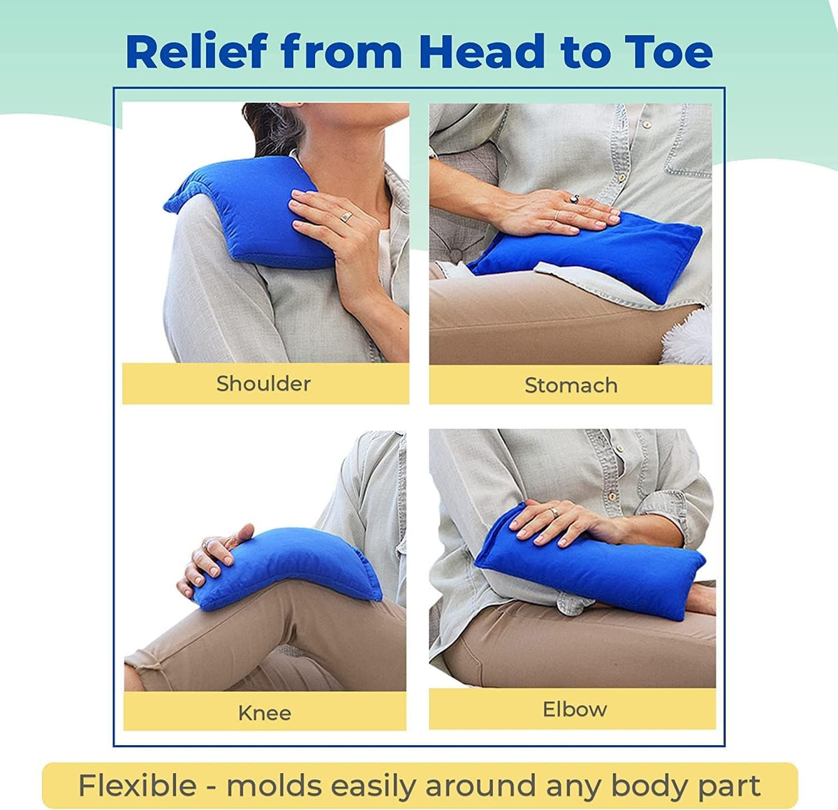 My Heating Pad for Pain Relief - Moist Microwavable Heating Pad for Joints and Muscles Relief - Microwave Hot Pack Heat Pad for Cramps - Chilled or Heated Pad Therapy - 1 Pack Blue - Lavender Scent