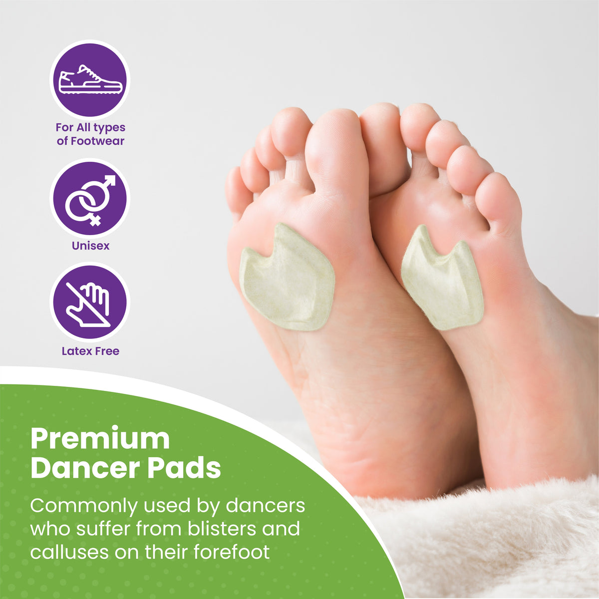 Dancers Pads Sesamoiditis Pads - 1/4" Thick Adhesive Skived Felt