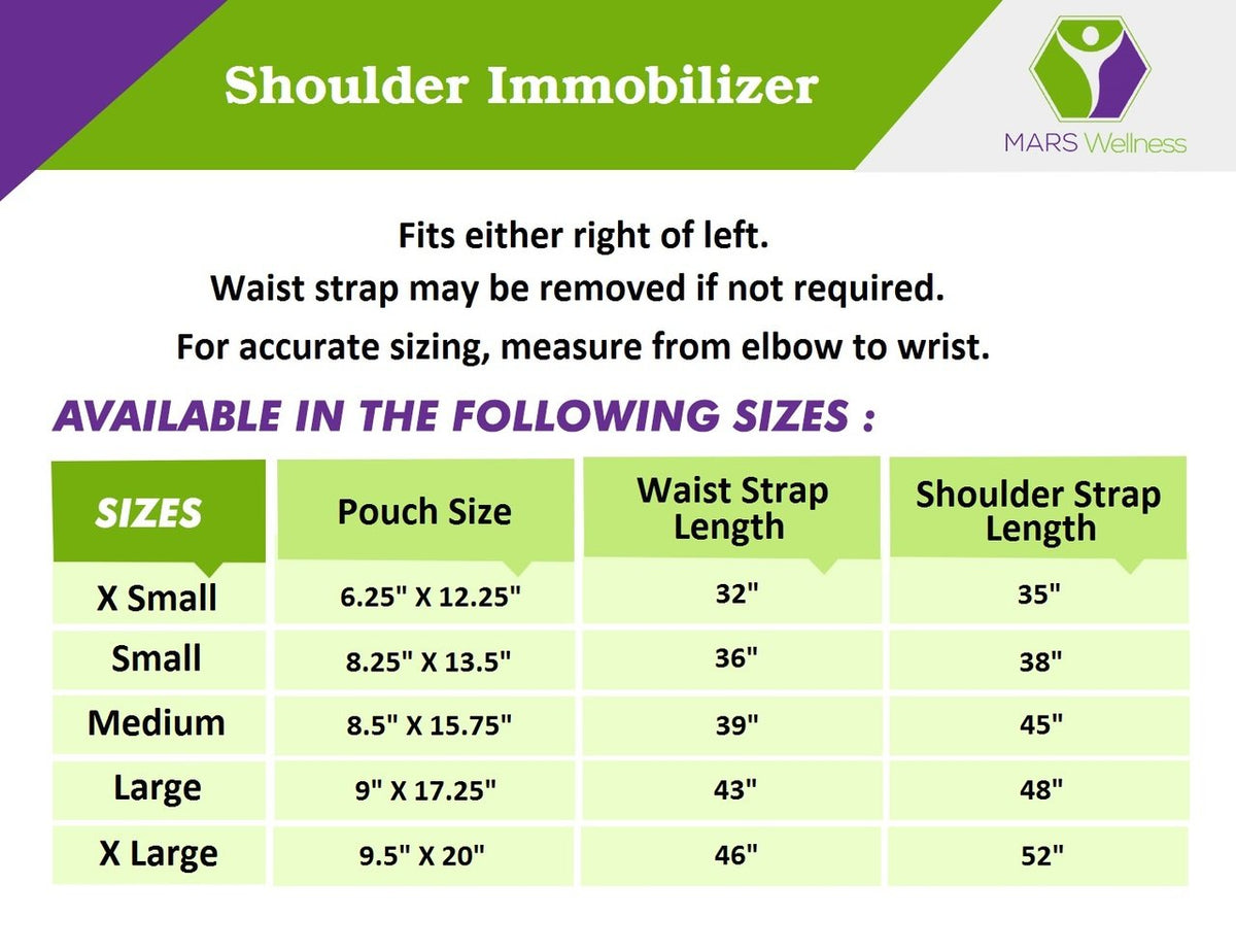 Universal Rotator Cuff Sling Shoulder Immobilizer - Ergonomic and Adjustable - with Waist Strap