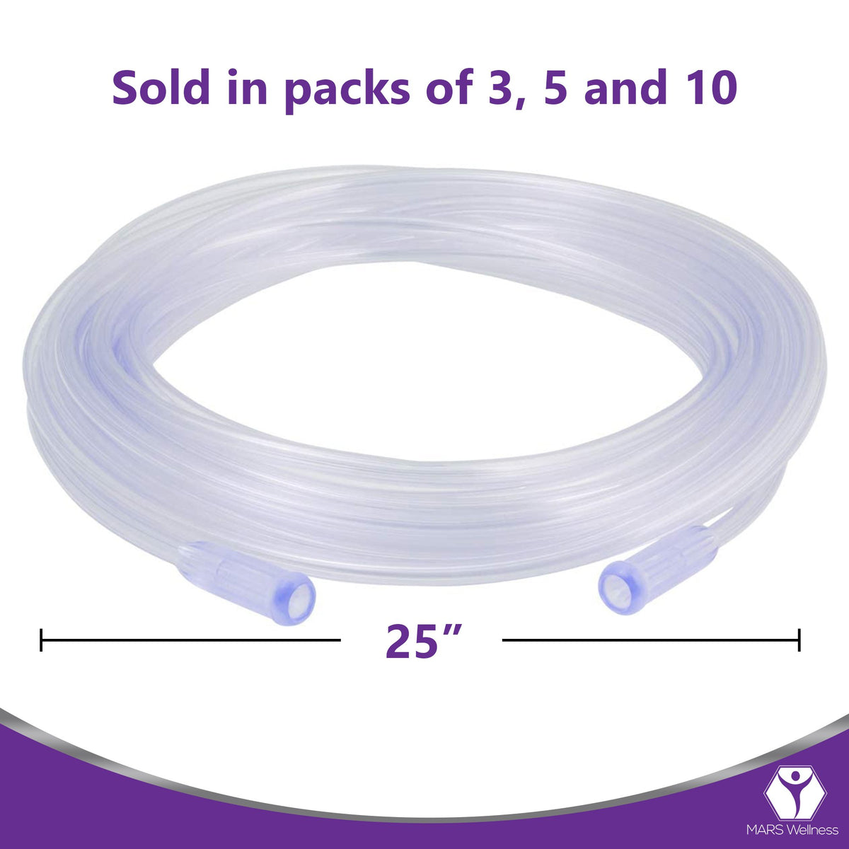 Oxygen Tubing - Premium Clear Crush Resistant Oxygen Tubes - 25 Foot