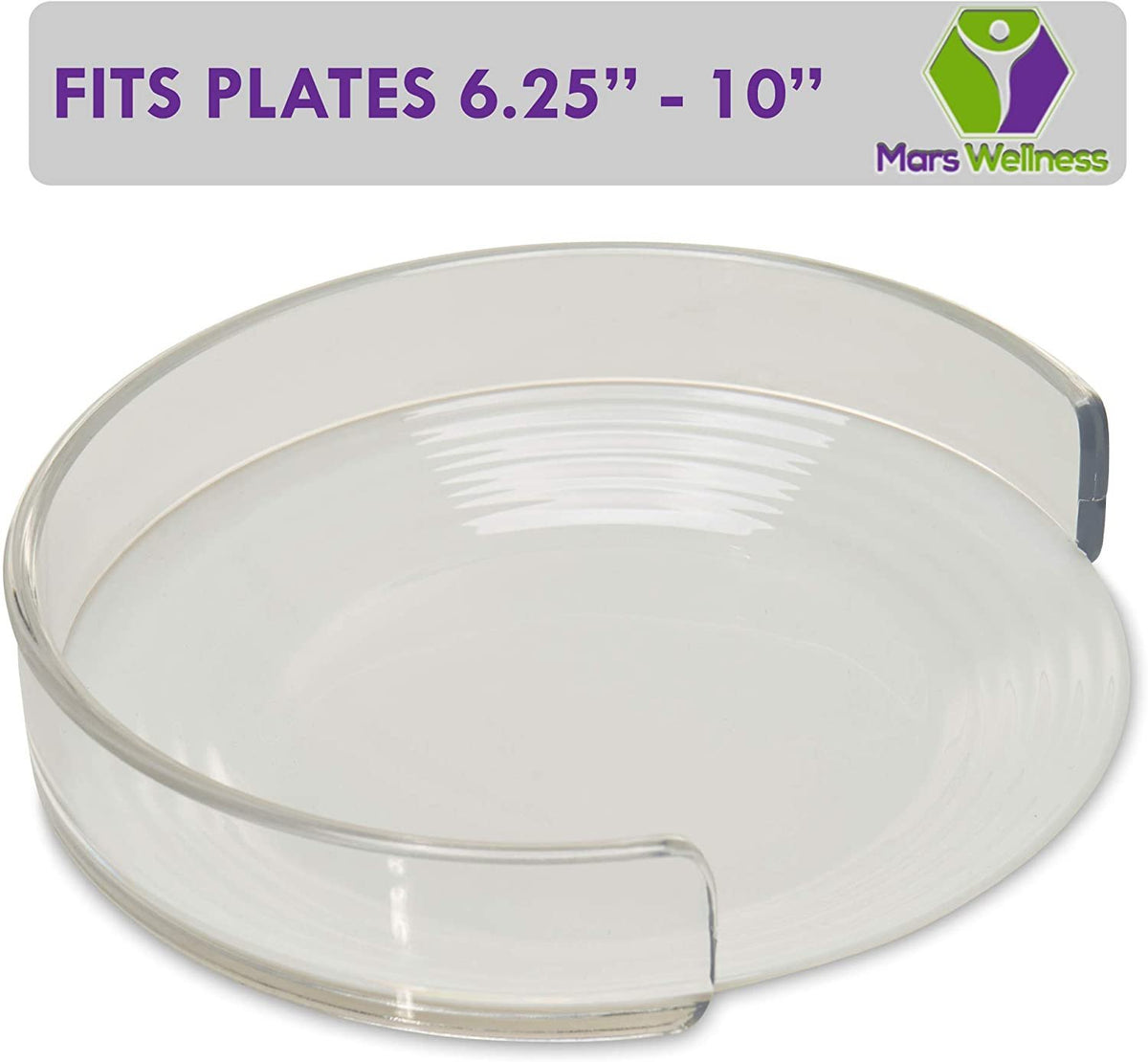 Mars Wellness Food Plate Guard - Kitchen Living Aid to Prevent Spills - Microwave Dishwasher Safe - Disabled, Elderly, Handicapped