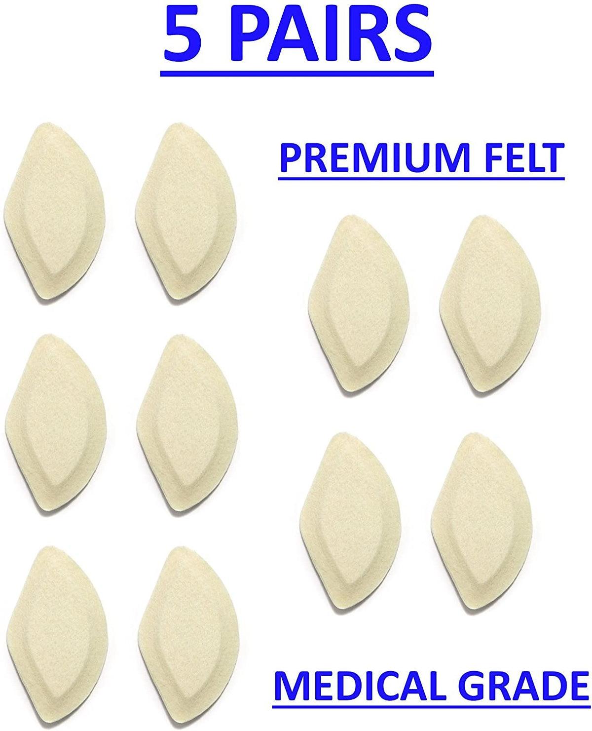 Premium Felt Foot Arch Support Pads - Shoe Inserts