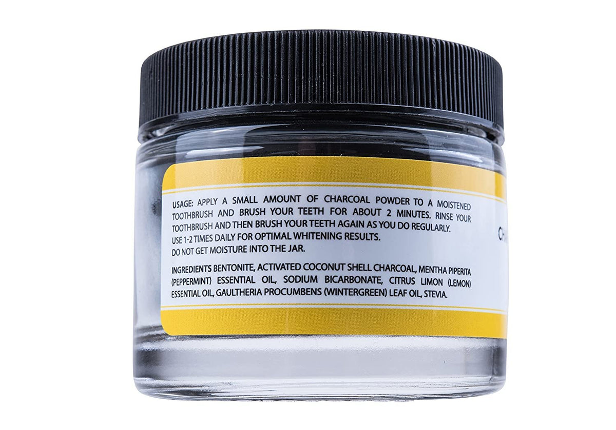 All Natural Teeth Whitening Tooth and Gum Powder with Coconut Activated Charcoal - Safe Effective Tooth Whitener Solution