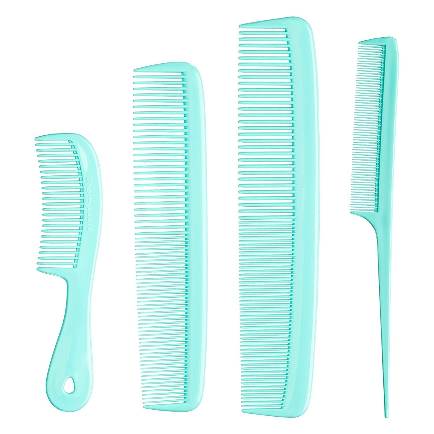 Mars Wellness 4 Piece Professional Comb Set - USA MADE - Fine Pro Tail Combs, Dresser Hair Comb Styling Comb - Premium Grade for Men and Women - Parting Teasing and Styling