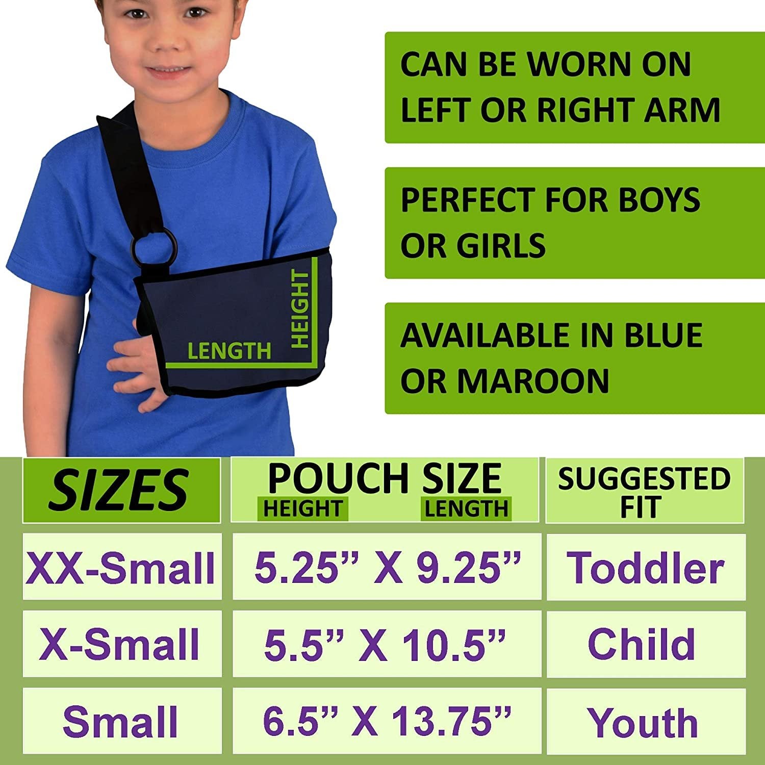 Kids Shoulder and Arm Sling - Blue