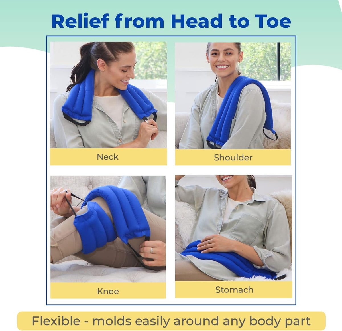 My Heating Pad - Microwavable Heating Pad for Neck and Shoulder - Moist Heat Pack for Muscles and Joints, Reusable Heating pad, Portable Heating pad, Menstrual Heating pad - 1 Heat Pack Blue