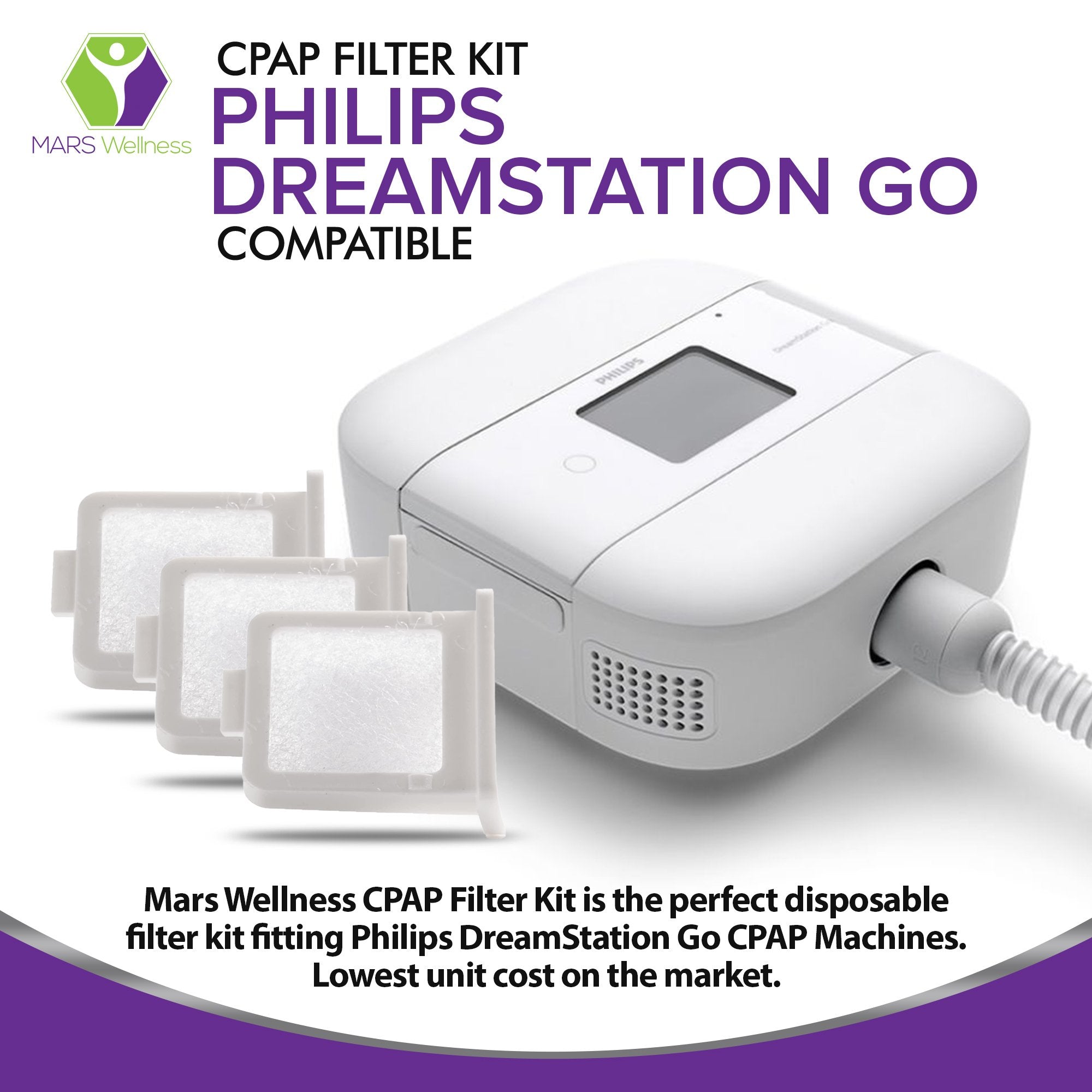 Replacement Dreamstation Go Ultra Fine Filters, (6 Pack), Reusable CPAP Machine Filters Mars Wellness Filter Compatible with Phillips DreamStation Go Portable CPAP Machine - CPAP Supplies