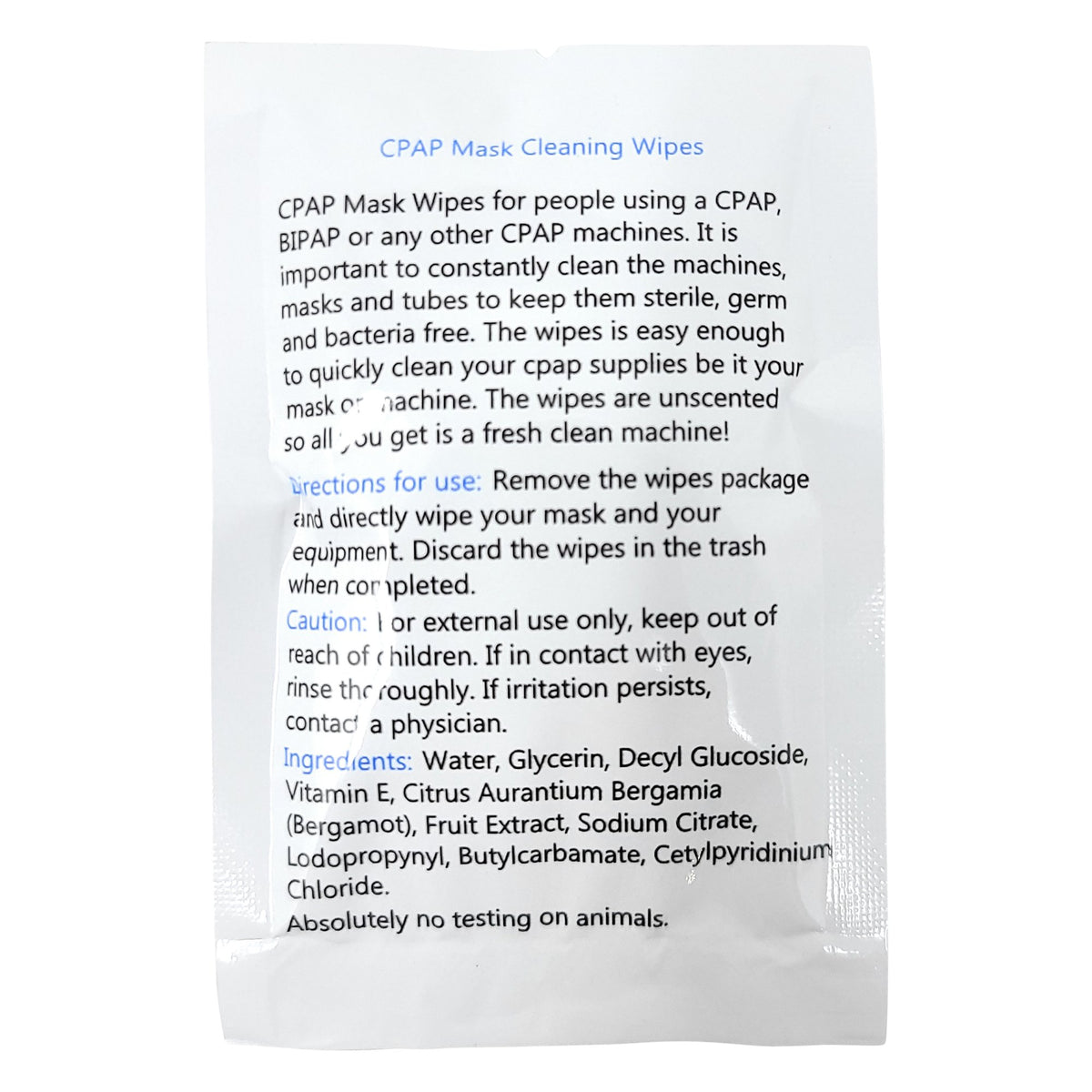 Mars Wellness CPAP Cleaning Mask Wipes - Unscented - Travel Size - CPAP Wipes - Lint Free Cleaning Wipes - 10 Wipes