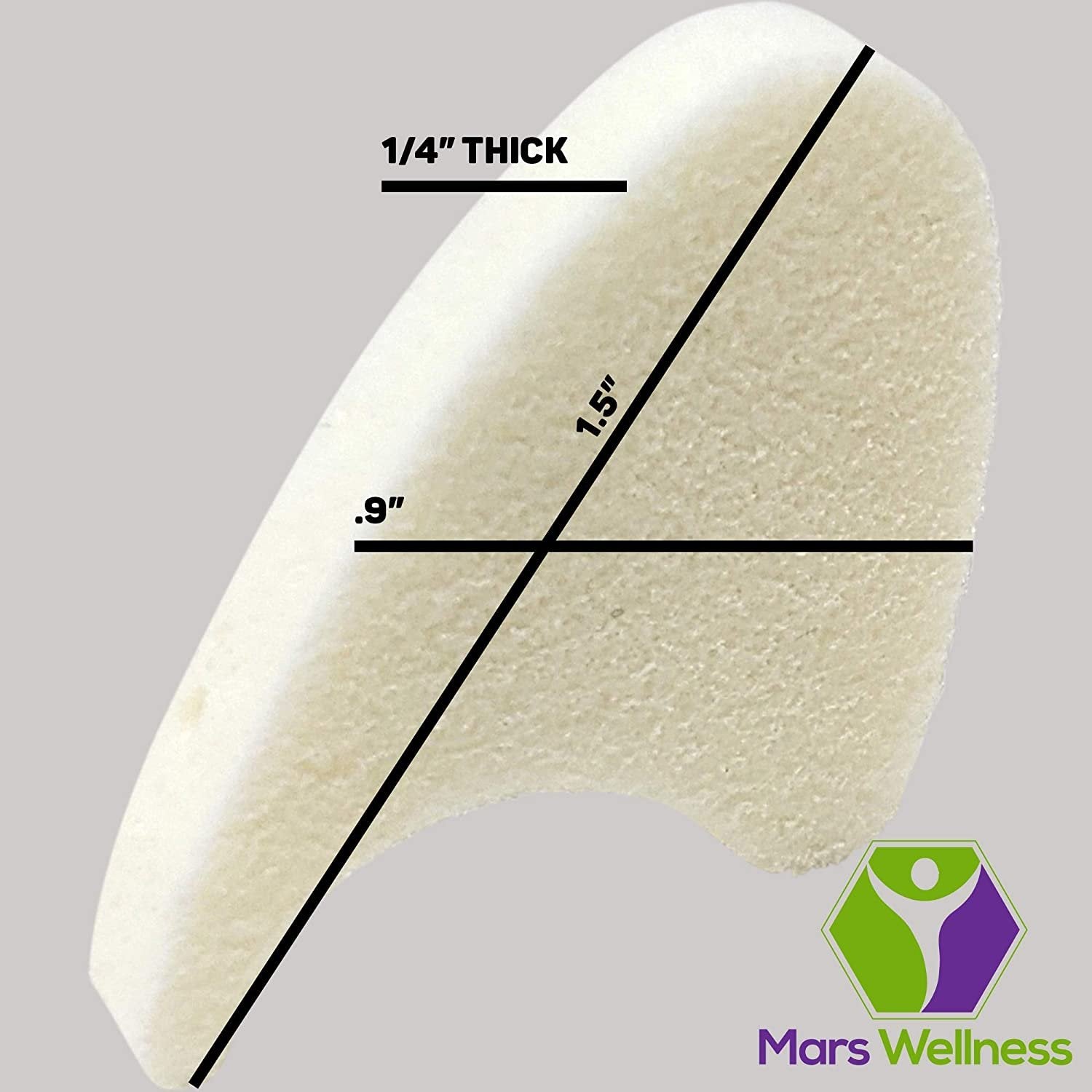 Mars Wellness Full Foam Toe Separators - Toe Spacers for Corn, Blisters, and Hammer Toe Relief - 1/4 Inch