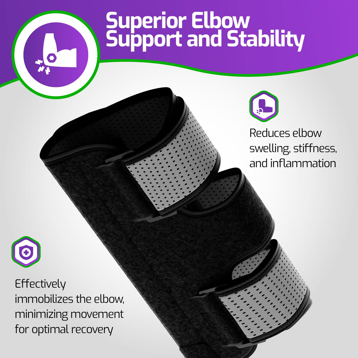 MARS WELLNESS Universal Elbow Immobilizer - Adjustable - Cubital Tunnel Brace Support for, Tennis Elbow, Ulnar Nerve Injury Sprains, Strains, and Fractures - One Size Fits Most