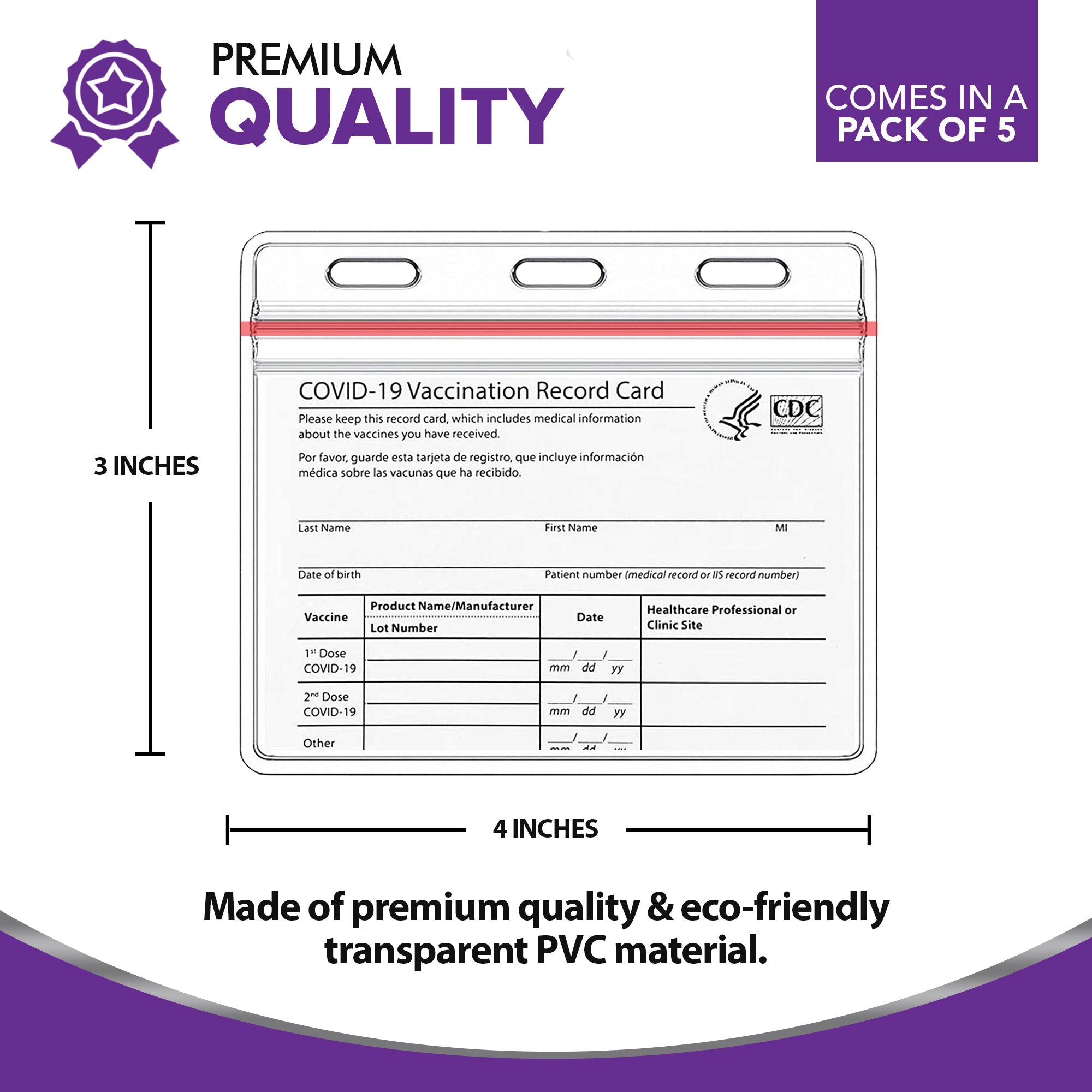CDC Vaccination Card Protector, Immunization Record Vaccine Card Holder, 4 X 3 Inches Horizontal ID Card Name Tag Badge Holders, Clear Plastic Sleeve ... CDC Vaccination Card Protector, Immunization Record Vaccine Card Holder, 4 X 3 Inches Horizontal ID Card Name Tag Badge Holders, Clear Plastic Sleeve ...