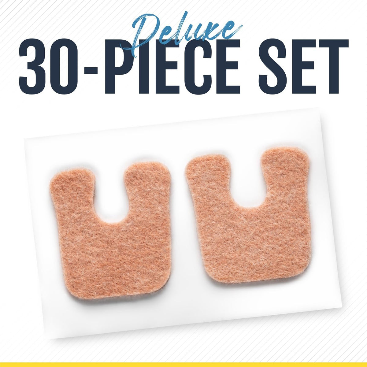 U-Shaped Callus Pads, 1/4" Thick, Flesh Colored, Pack of 30 with Adhesive Backing