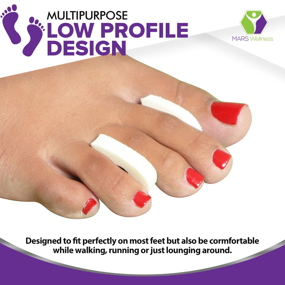 Premium Foam Toe Separators - Toe Spacers for Corn, Blisters, and Hammer Toe Relief - 1/4 Inch