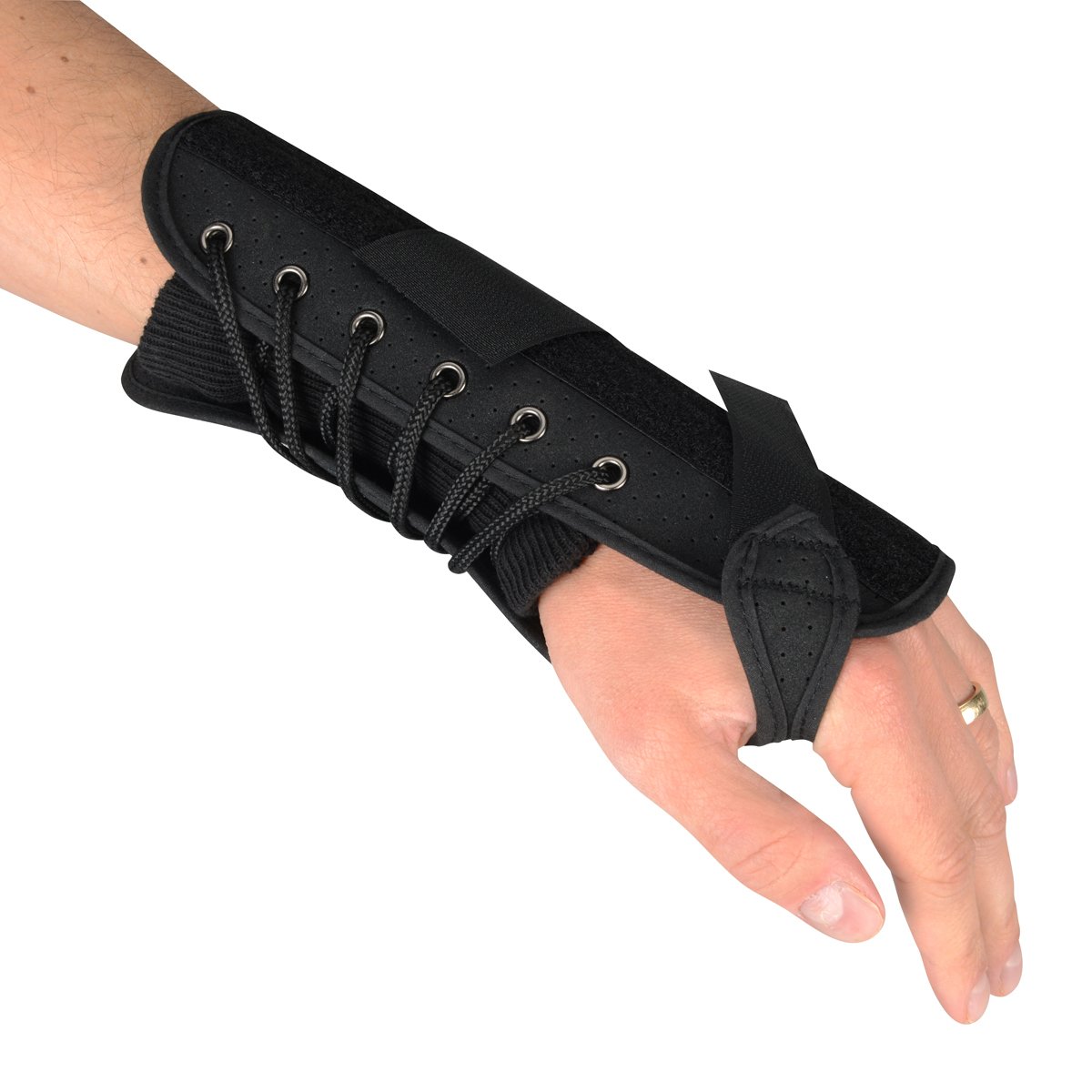 Luxury Quick Lace 7" Compression Splint Support Wrist Brace - Left Hand - M