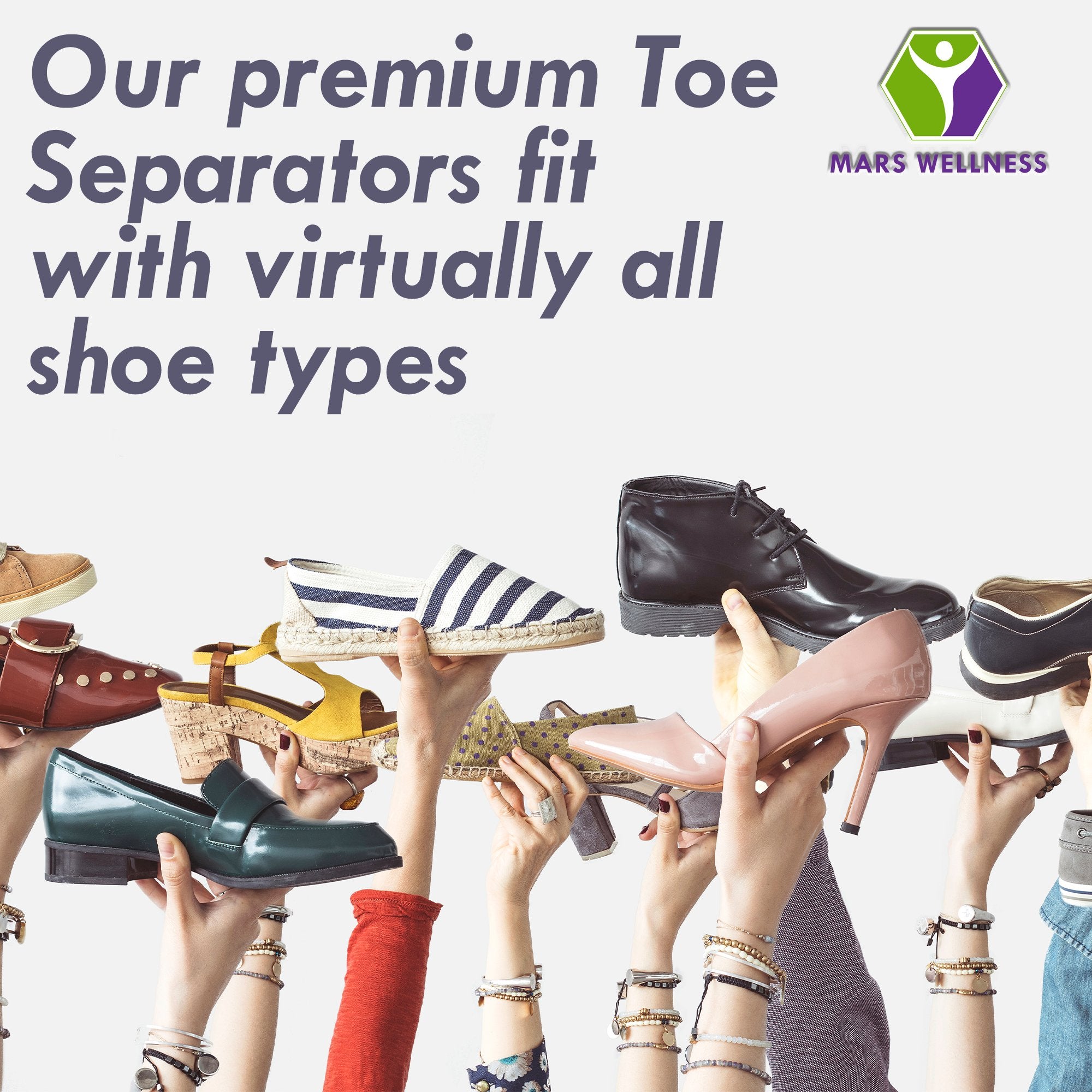 Mars Wellness Full Foam XL Toe Separators - Toe Spacers for Corn, Blisters, and Hammer Toe Relief