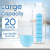20 oz Water Bottle with Built-In Pill Box, Daily Pill Organizer - 7 Day Pill Holder, Easy-to-Clean Travel Pill Container, Slide-Out Design, Efficient Pill Organizer for Everyday Use