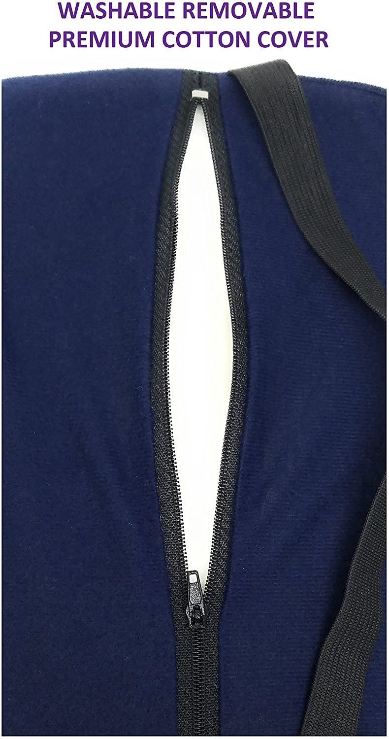 Half Moon Lumbar Roll with Attachment Strap - Firm Half Roll Lower Back Support Cushion