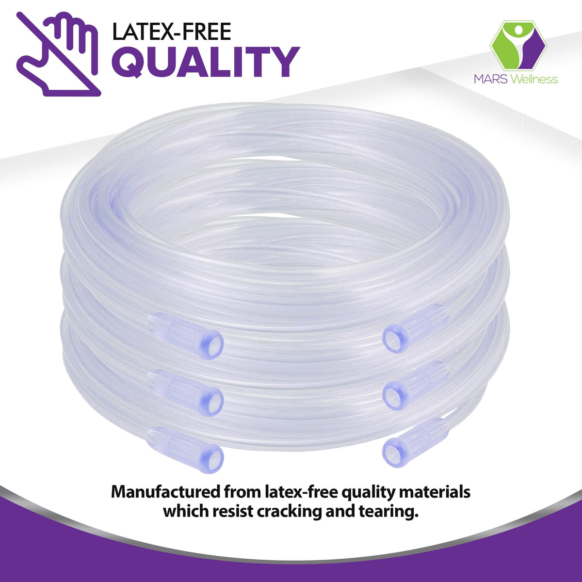 Oxygen Tubing - Premium Clear Crush Resistant Oxygen Tubes - 50 Foot