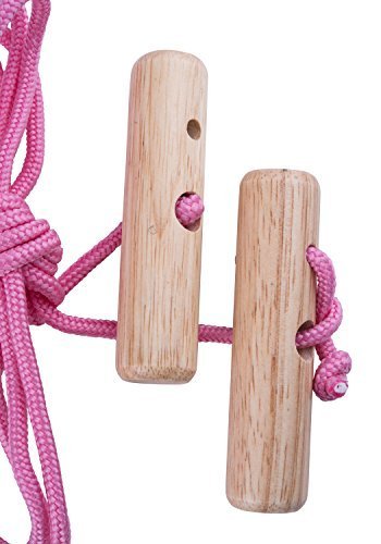 Overhead Overdoor Shoulder Pulley Therapy Exercise System - Wooden Handles with Metal Door Bracket - Pink