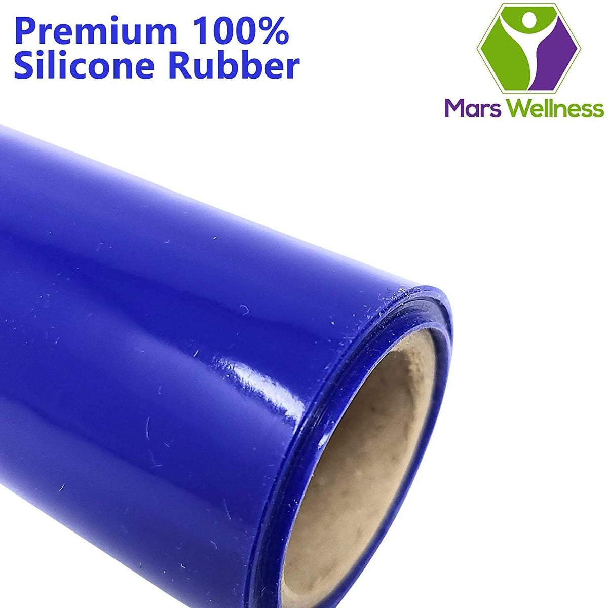 Mars Wellness Non Slip Silicone Grip Material Roll - Anti Slip Large Roll - 7.87" X 3' Feet - Cut to Size - Eating Aids, Baking, Crafts, Table, Counter, Drawer or Any Surface - Blue