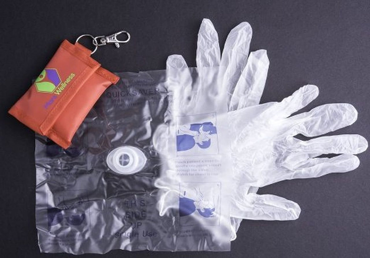 3-Pack CPR Face Mask Keychain Kit w/ Gloves-Mars Wellness