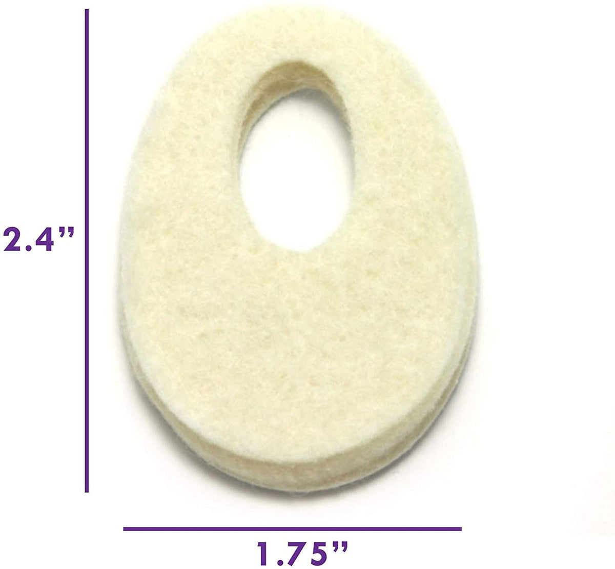 Oval Shaped Felt Callus Protective Pads - Adhesive Foot Pads That Surround Calluses from Rubbing On Shoes - 1/8"