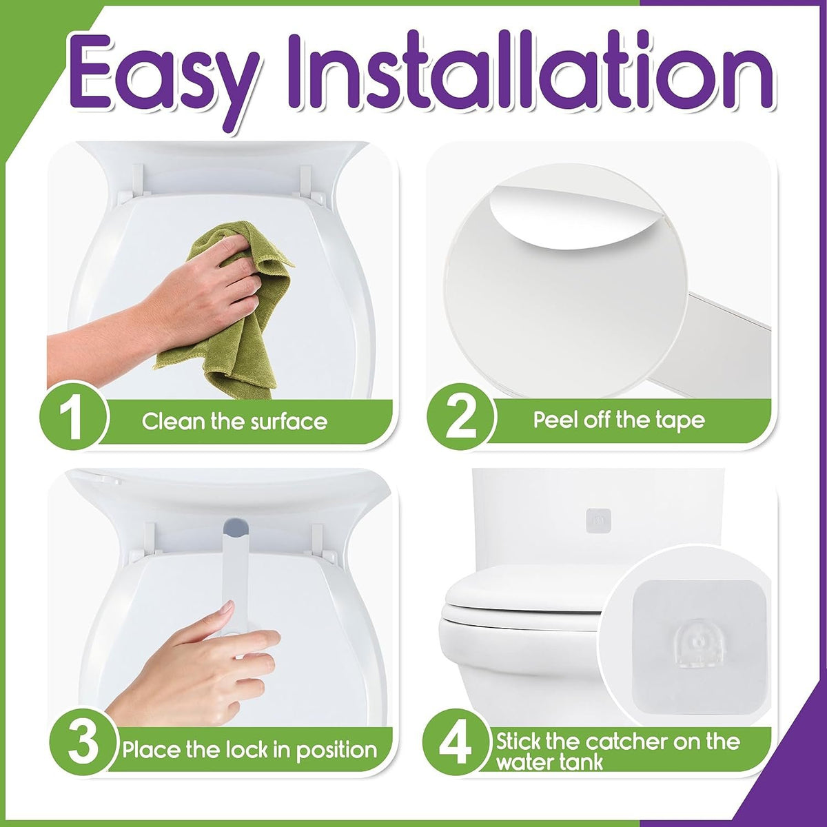 Mars Baby Child Safety Toilet Seat Lock - Easy to Install and Use Toilet Lock, Baby Proof Your Bathroom - Easy Install No Tools Needed - Fits Most Toilets