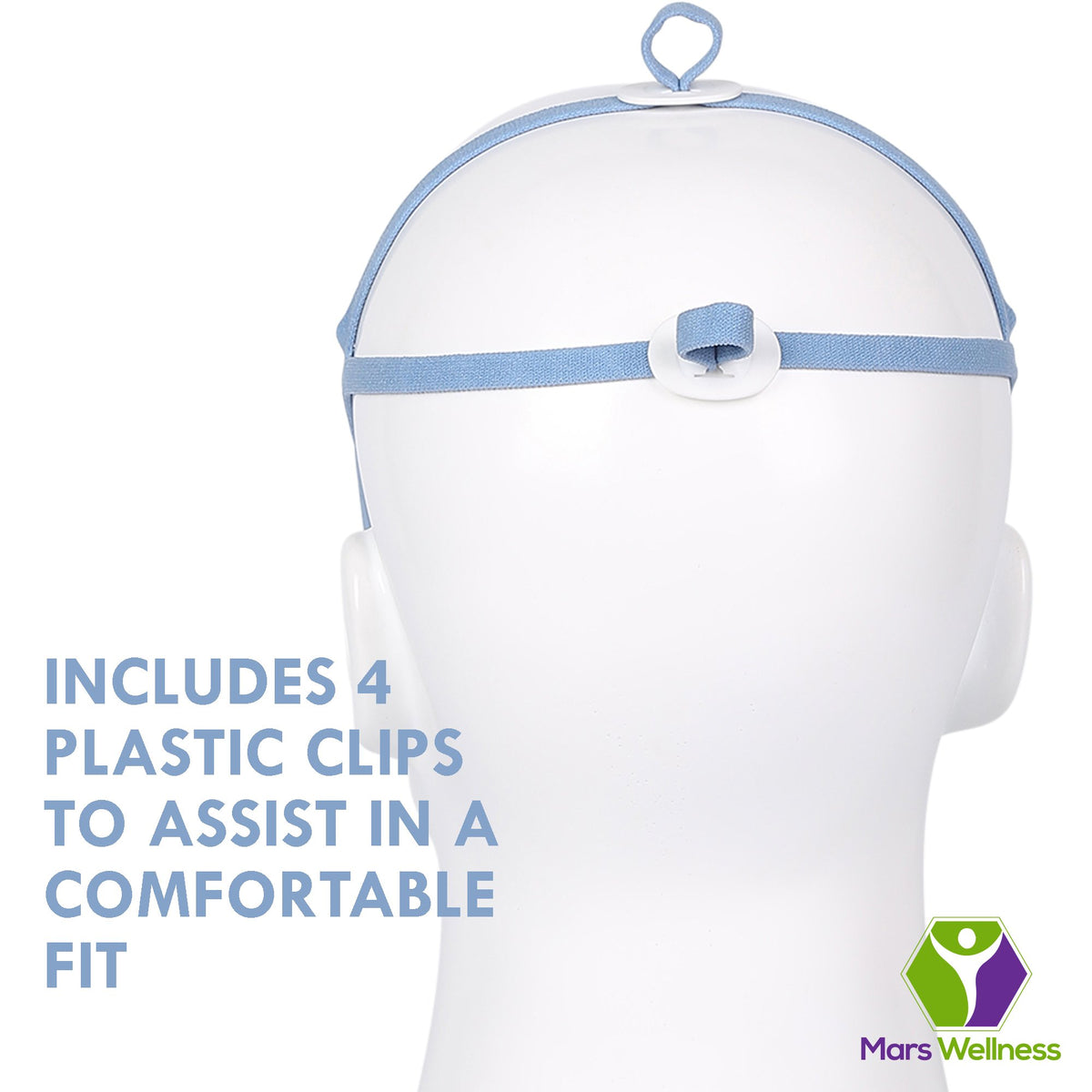 Mars Wellness Replacement Headgear Kit Compatible with Resmed Airfit P10 CPAP Mask - 2 Pack with 4 Adjustment Clips