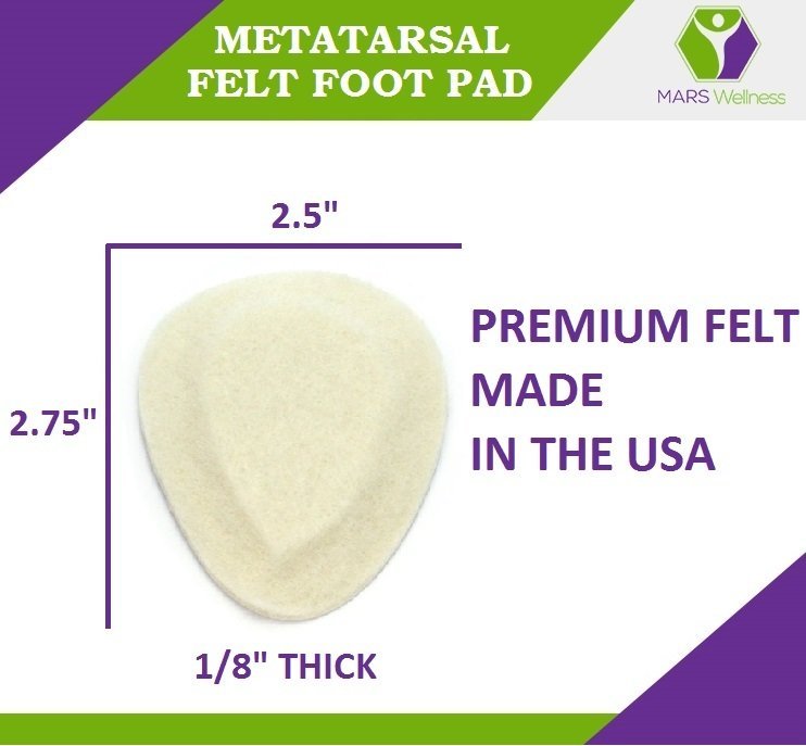 Metatarsal Felt Foot Pad Skived Cut - 6 Pairs (12 Pieces)