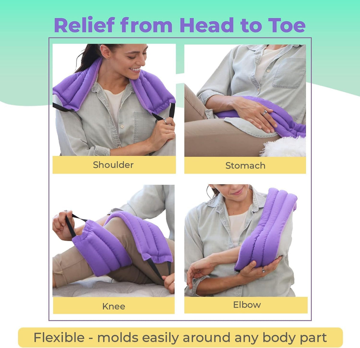 My Heating Pad - Microwavable Heating Pad for Neck and Shoulder - Moist Heat Pack for Muscles and Joints, Reusable Heating pad, Portable Heating pad, Menstrual Heating pad - 1 Heat Pack Blue