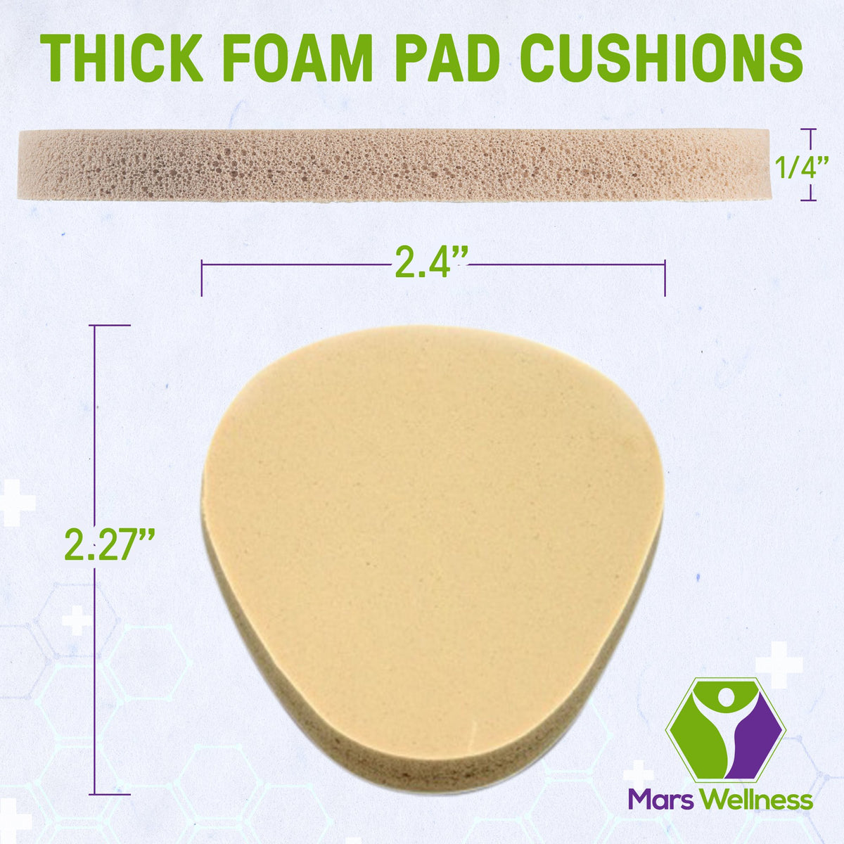 NEW Metatarsal Firm Tan Foam Foot Pad - 1/4" Thick - 6 Pairs