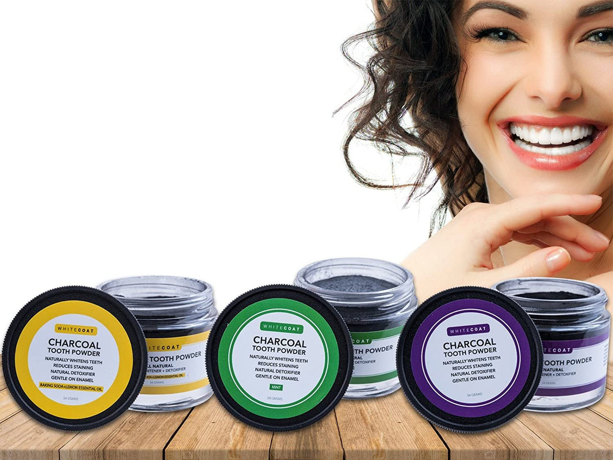 All Natural Teeth Whitening Tooth and Gum Powder with Coconut Activated Charcoal - Safe Effective Tooth Whitener Solution