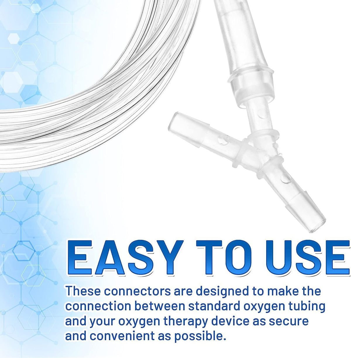 Oxygen Tubing Connectors Y Splitter - 5-Pack - Oxygen Therapy, Cannula Connector Compatible with Standard Oxygen Tubing, Ideal for Home and Medical Use