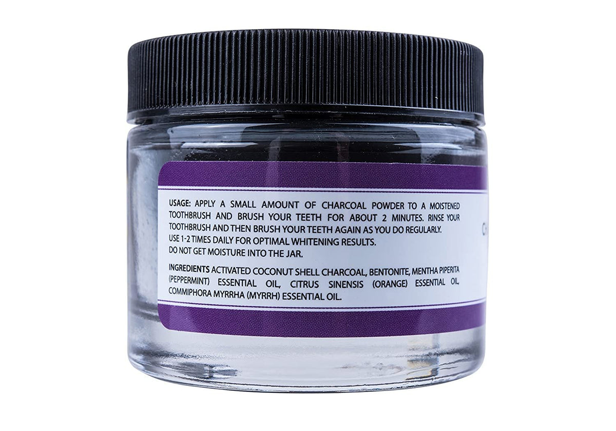 All Natural Teeth Whitening Tooth and Gum Powder with Coconut Activated Charcoal - Safe Effective Tooth Whitener Solution