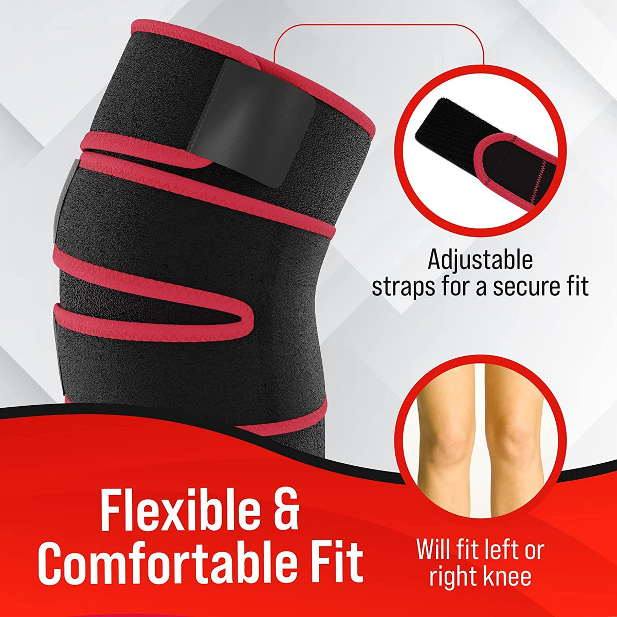 Mars Wellness Knee Ice Wrap Pack - Gel Compression Brace Cold/Hot Gel Packs - Knee Wrap for Meniscus Patella, Tendonitis, ACL, Arthritis and Athletic Injuries